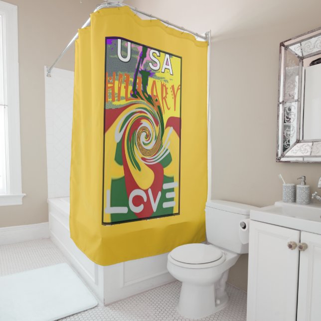 Love Message in Rasta Colors Art Print Shower Curtain (In Situ)