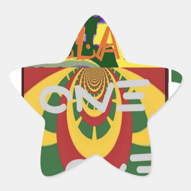 Love Message in Rasta Colors Art Print Star Sticker (Front)