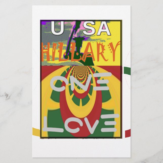 Love Message in Rasta Colors Art Print Stationery (Front)