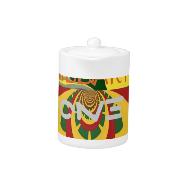 Love Message in Rasta Colors Art Print Teapot (Front)