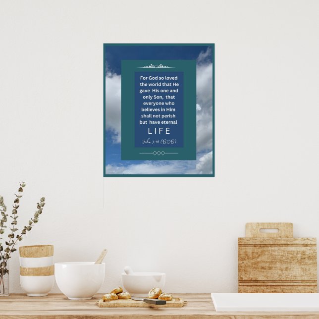 Love Message - John 3-16 - 20 x 24 Poster (Kitchen)