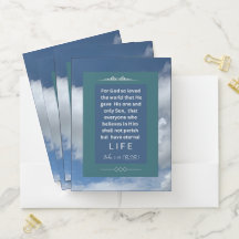 Love Message - John 3-16 - (3) - Pocket Folders 