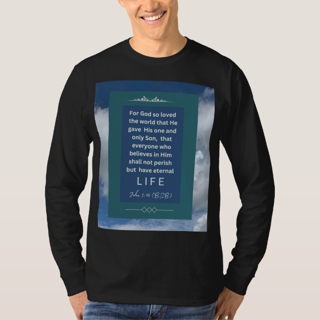 Love Message - John 3-16 - Long Sleeve Black - T-Shirt (Front)