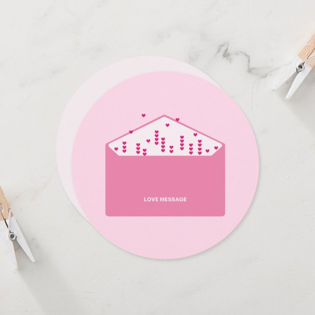 Love Message Pink Hearts Minimalist Cute Funny   (Front/Back In Situ)