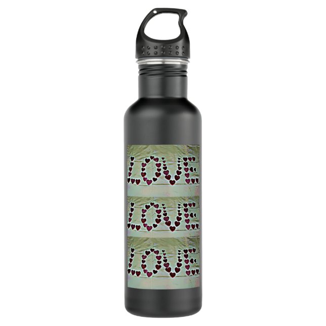 Love Message Stainless Steel Water Bottle (Front)