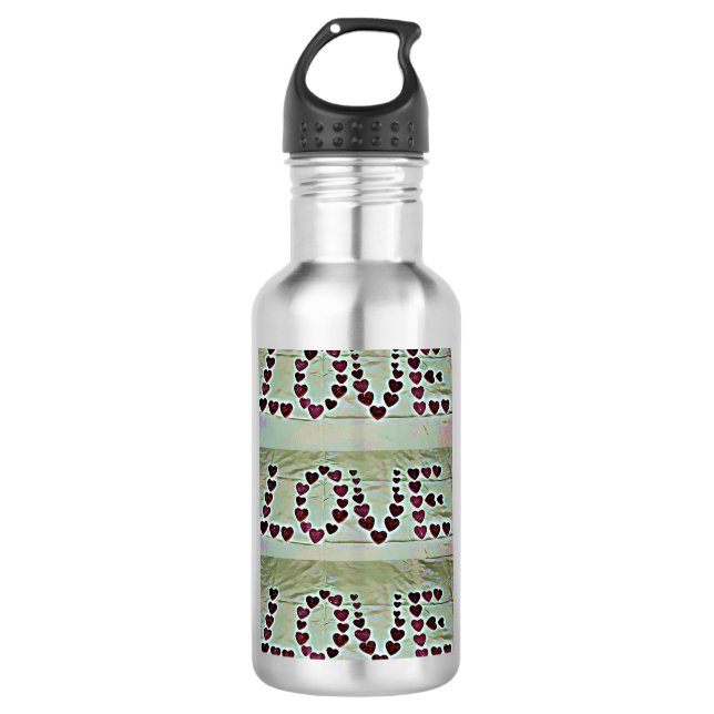 Love Message Stainless Steel Water Bottle (Front)