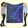 Love Message To My Daughter, Blue Lion, from Dad Fleece Blanket