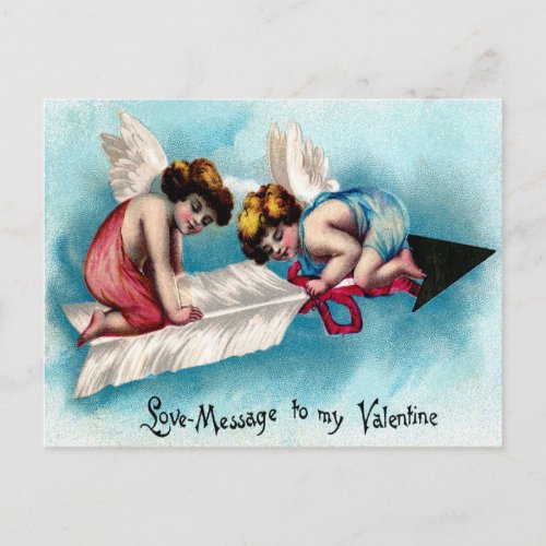 Love Message To My Valentine Holiday Postcard