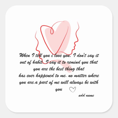 love messages    square sticker