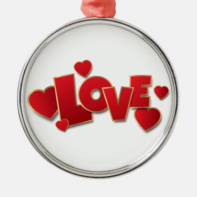 Love Metal Ornament (Front)
