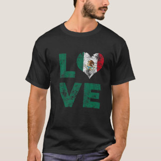 Love Mexico Flag Vintage Mexico Vacation 2 T-Shirt