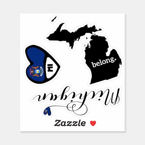 Love Michigan 3 Different Designs Sticker