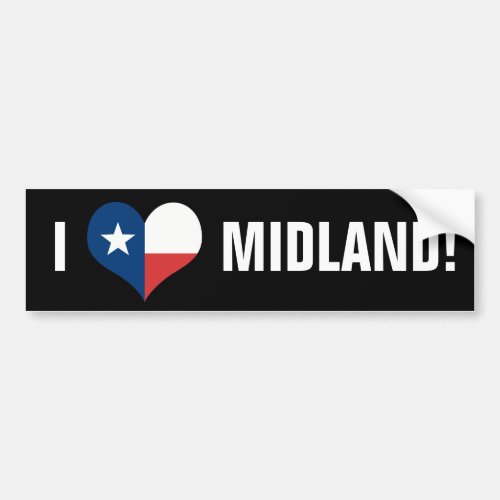 LOVE MIDLAND TX BUMPER STICKER