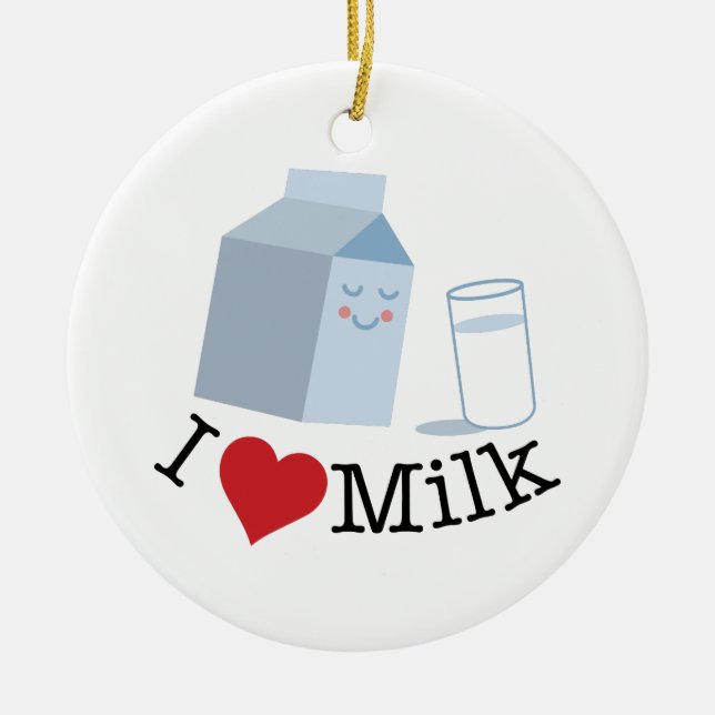 Love Milk Ceramic Ornament (Front)