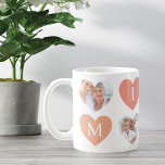 Love Mimi Grandmother Pink Heart Photos Collage Coffee Mug<br><div class="desc">Show your grandmother Mimi) your love with our personalized nana love heart photo collage mug. Our design features a wrap-around design with four hearts. Each letter in the word "Mimi" is displayed within a heart. Heart photo frame design to customize with three of your special memory photos. This special mug...</div>