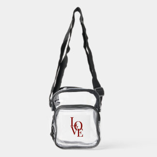 Love Minimal Elegent word  Clear Crossbody Bag
