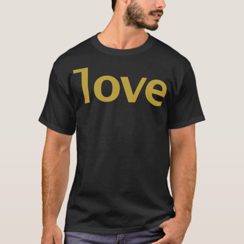 Love Minimal Typography Gold Text T_Shirt