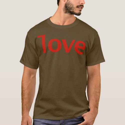 Love Minimal Typography Red Text T_Shirt