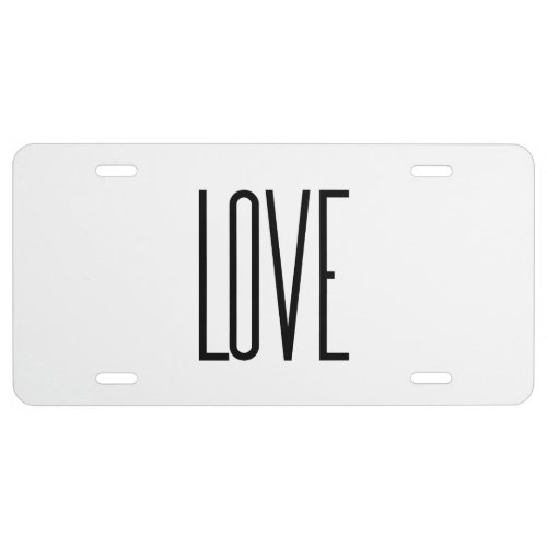 Love _ Minimalist Design License Plate