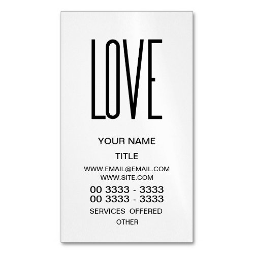 Love _ Minimalist Design Magnetic Business Card