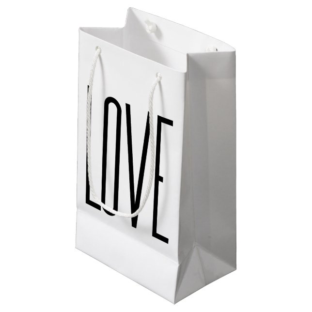 Love - Minimalist Design Small Gift Bag (Front Angled)