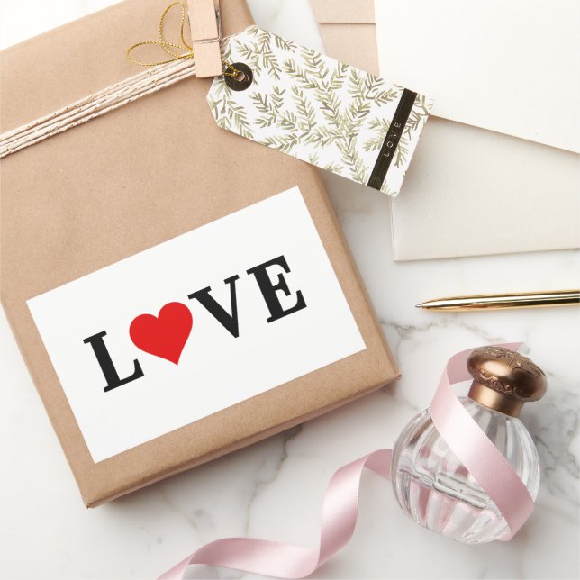 LOVE Minimalist Elegant Rectangular Sticker (Gifting)