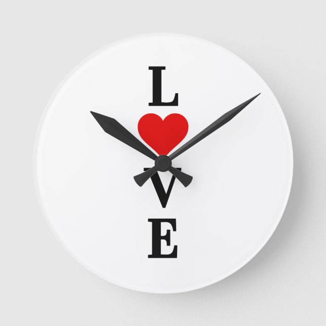 LOVE Minimalist Elegant Round Clock (Front)