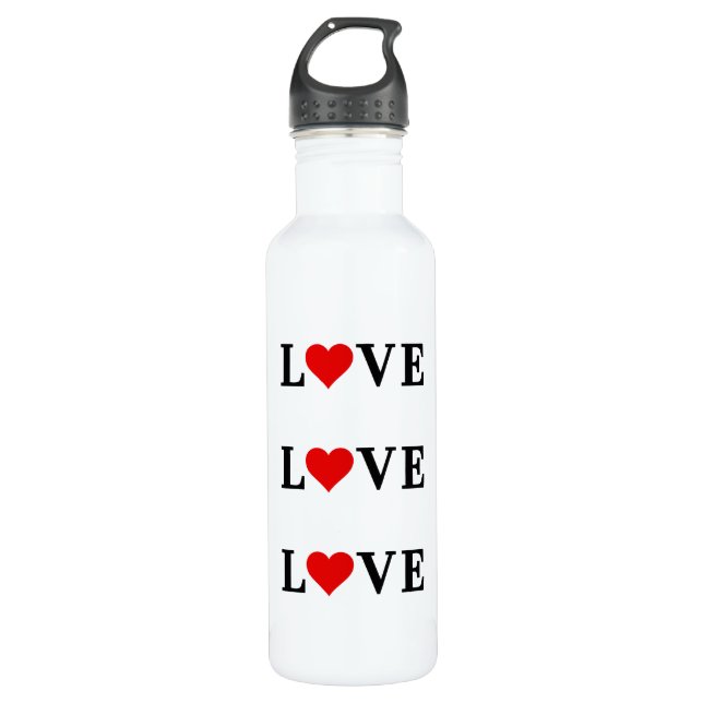 LOVE Minimalist Elegant Stainless Steel Water Bottle (Front)