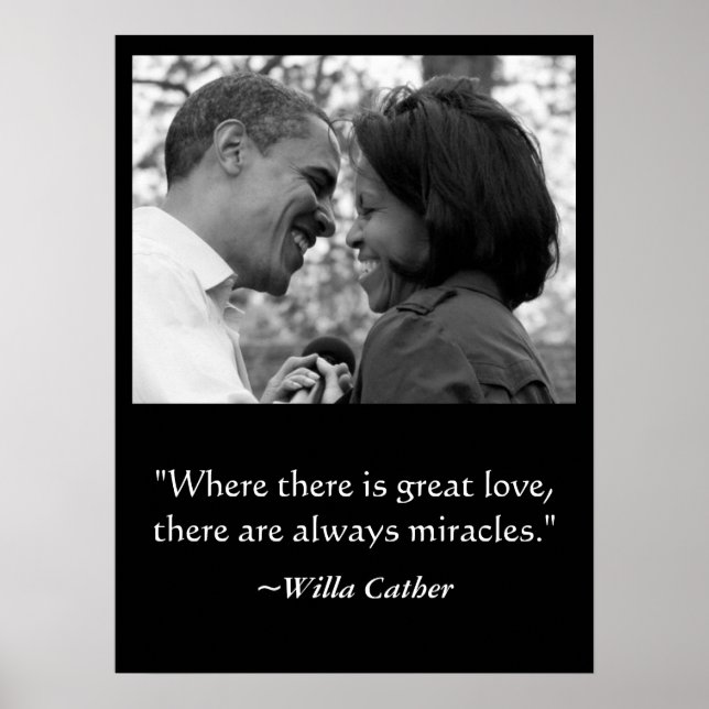 LOVE & MIRACLES POSTER, BARACK & MICHELLE OBAMA POSTER (Front)