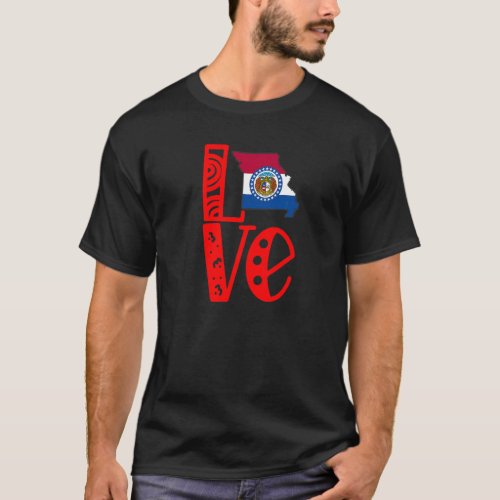 Love Missouri In Block Letters T_Shirt