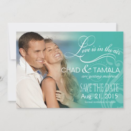 Love Mist Photo Save the Date  aqua