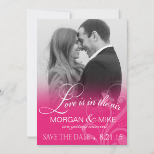 Love Mist Photo Save the Date fuschia