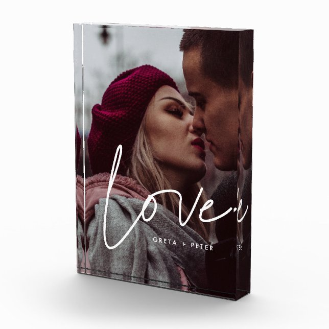 Love modern calligraphy couple photo block (Right)