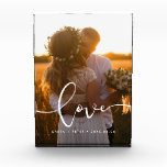 Love modern calligraphy overlay wedding photo block<br><div class="desc">Showcase your favorite wedding pictures with this modern photo block,  with the word Love in a beautiful text overlay. You can easily change the color and size of the text to fit your picture.</div>