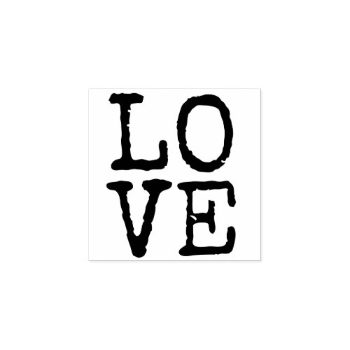 LOVE Modern Distressed typography word art Rubber Stamp