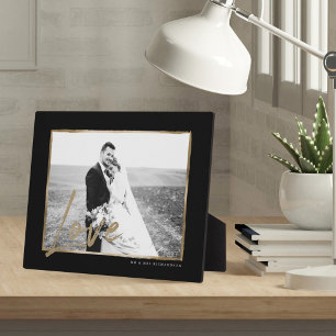 Love Modern & Elegant Black & Gold Frame Wedding