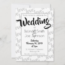 Love Modern Script Typography Wedding