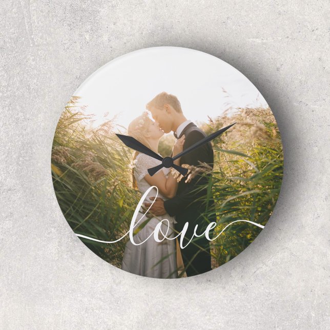 Love Modern Simple Photo Large Clock (Creator Uploaded)