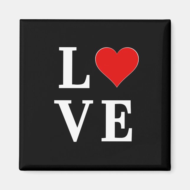 LOVE Modern Trendy Black and White Magnet (Front)