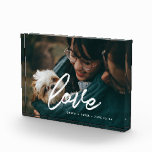 Love modern typography overlay couple photo block<br><div class="desc">Showcase your favorite wedding pictures with this modern photo block,  with the word Love in a beautiful text overlay. You can easily change the color and size of the text to fit your picture.</div>