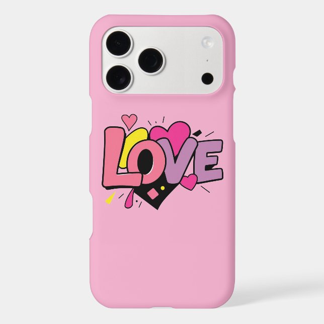  Love Modern Watercolor Artsy Valentine's iPhone Case (Back)
