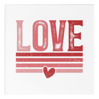 Love Modern White Script White Womens T-Shirt Acrylic Print