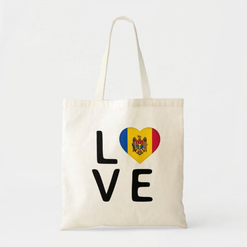 Love _ Moldova Flag Tote Bag