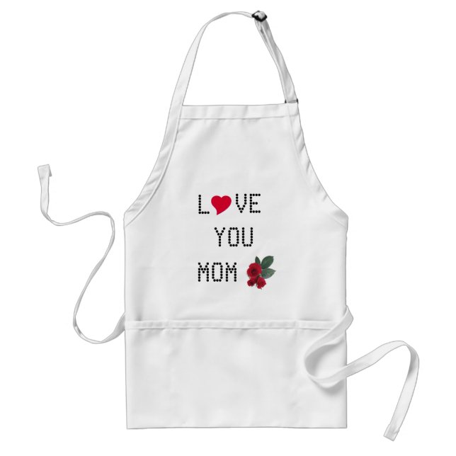 Love Mom Adult Apron (Front)