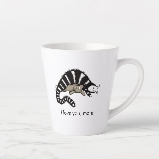 Love Mom Cat Mother Cute Mamma Latte Mug (Right)