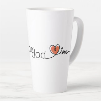 Love Mom Dad Text Cute Red Heart Mug