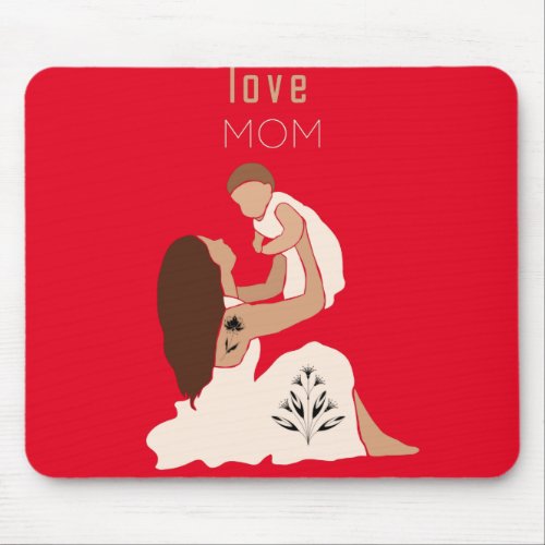 Love mom   large clock mouse pad
