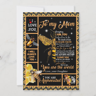 Love Mom   Letter To My Mom You Are The World Invitation