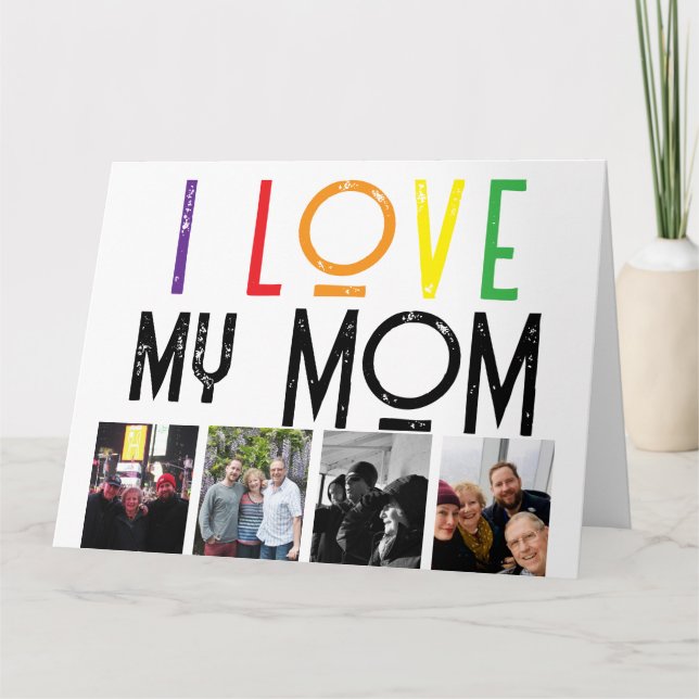 love mom mother Folded Greeting Card (Front)