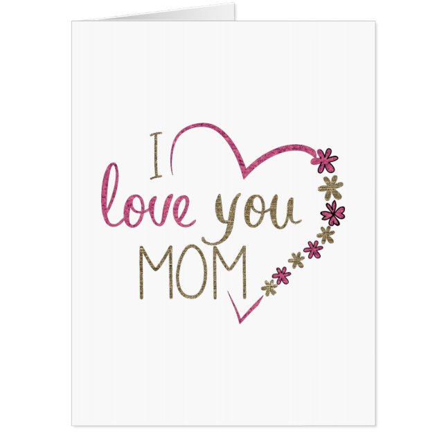Love Mom Mothers Day Heart Card (Front)